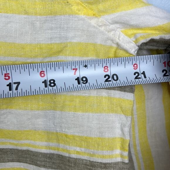 Andrew Marc / Marc New York 100% linen striped summer top size large - Picture 8 of 8
